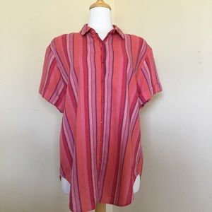 CAbi Shirt “Tickled Pink” Stripes Style #5977 Size M